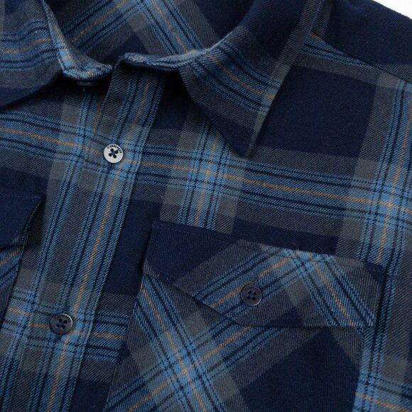 Icebreaker Merino Wool Flannel Shirt Men's Small Blue Navy Plaid Outdoor - Picture 7 of 14